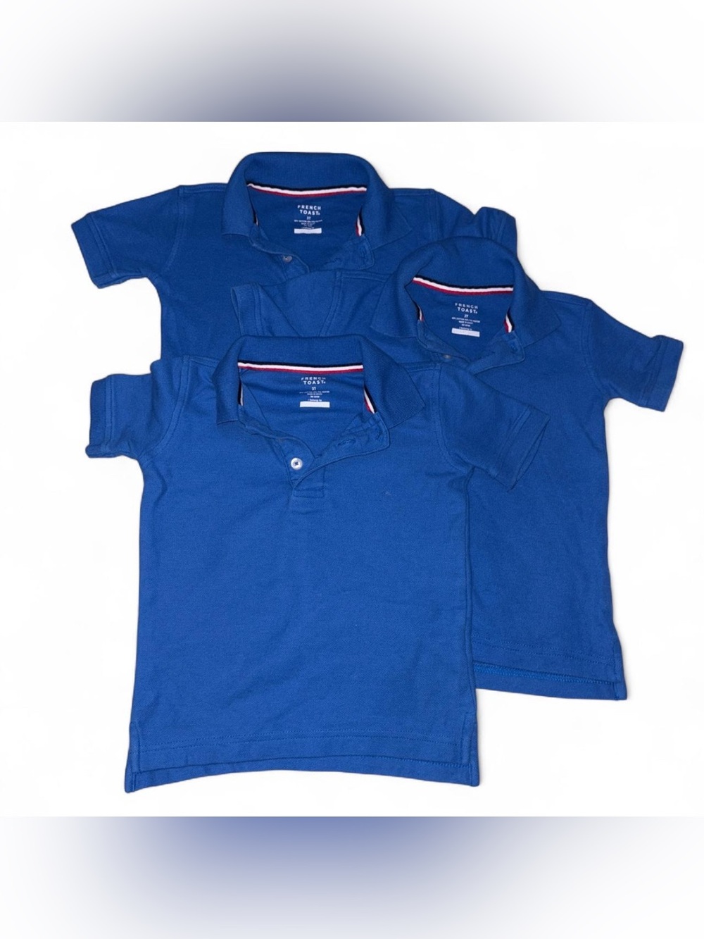 French Toast 3T Boys Blue Polo Shirts – 3-Piece Bundle